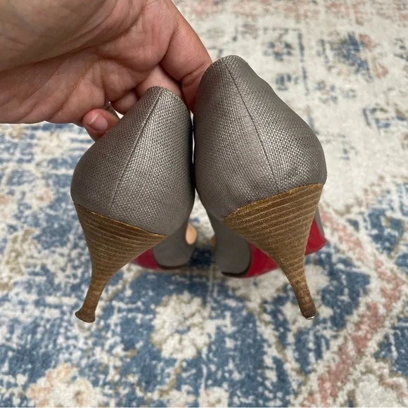Christian Louboutin Pumps Gray Canvas Pointed Toe Classic Size Women’s Size 40 - Picture 6 of 11